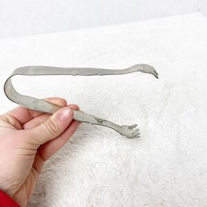 vintage ice tongs stamped means best silver tone
